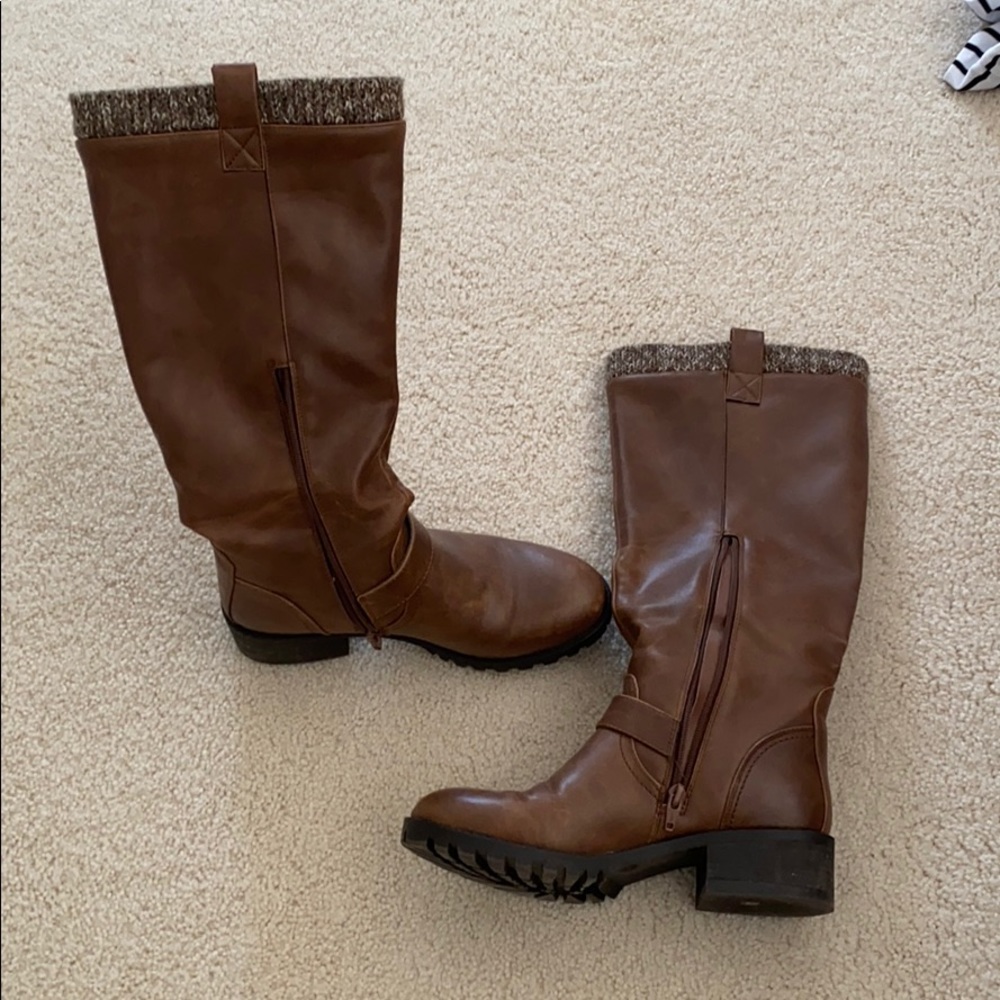 Brown riding boots